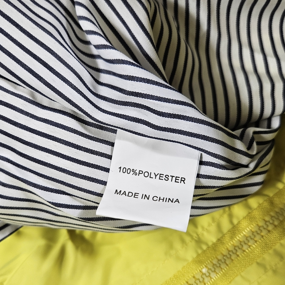 FISOUL Yellow Rain Coat Sz XXL Removable Hood Striped Lining Water-Resistant NWT - Picture 13 of 16